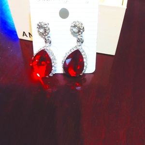 Ruby Red Elegant Earrings